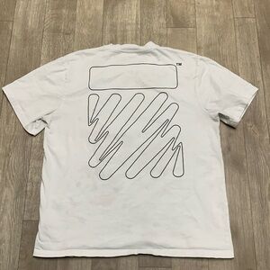 Mens OFF-White Wave Outline Diagram Slim‎ T-Shirt